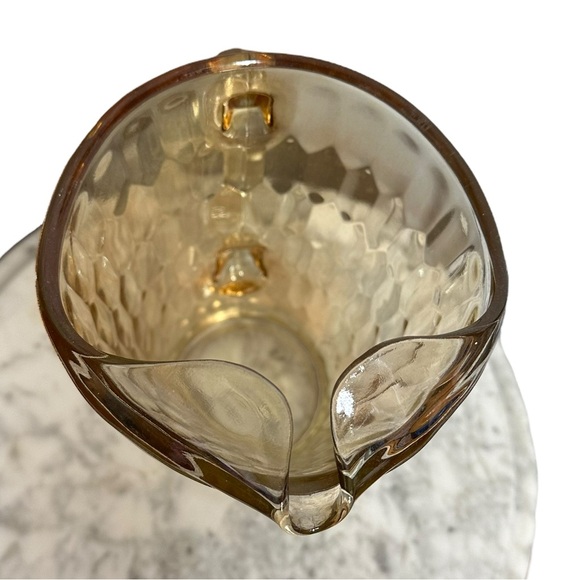Vintage Jeanette Marigold Carnival Glass Hex Optic Pitcher and Tumblers - Picture 8 of 13